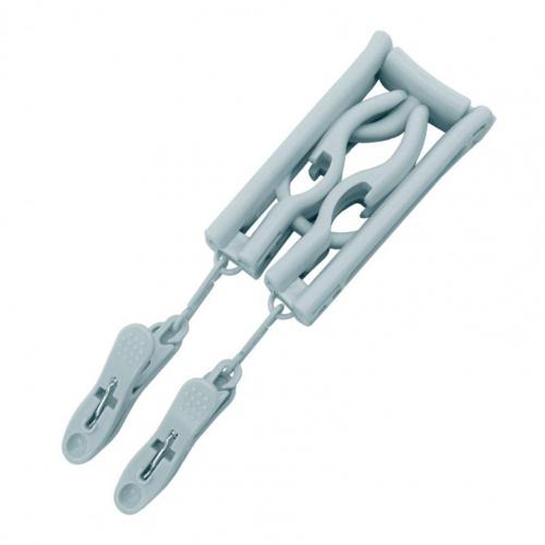 Portable Folding Travel Hangers Space Saving Multi-Functional Non-Slip Plastic Clothes Rack With Clips Storage Organizer