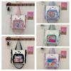 Zipper Transparent Crossbody Bag Cat Ear Shoulder Bag Portable Transparent Itabag  Women