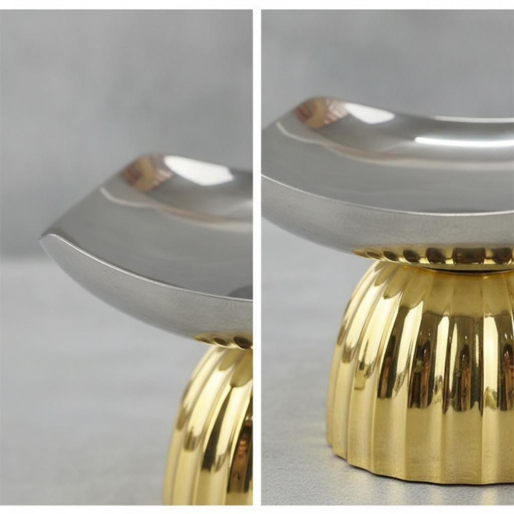 Pedestal Fruit Tray Modern with Gold Base Elevated for Hosts