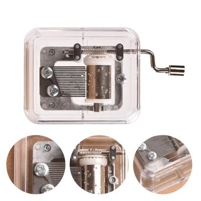 Convenient Hand-crank Music Box Easy Use Metal Exquisite Portable Square Music Box for Home