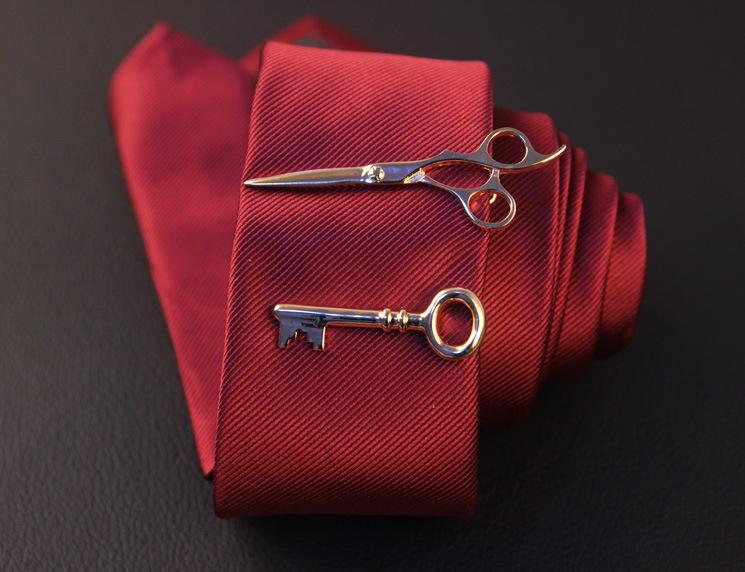 Men's Stylish Silver & Gold Tie Clip Set - Modern, Sleek Designs