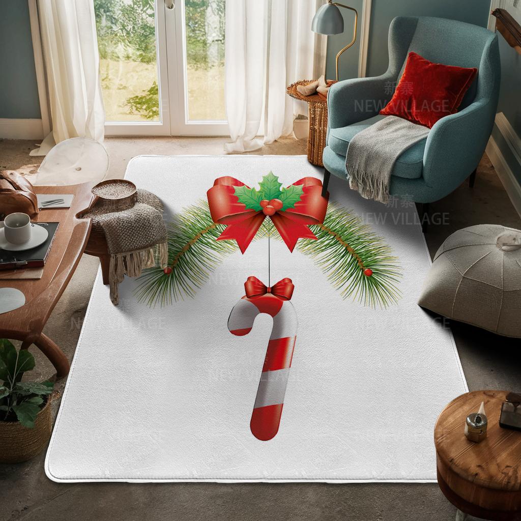 House Entrance Carpet Home Door Mat Living Room Bath Foot Bathroom Non-slip Water Absorption Rugs Bath Merry Christmas Winter