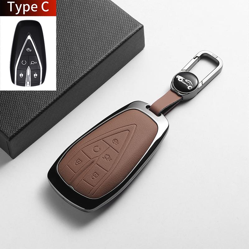 For Changan DEEPAL S07 L07 SL03 S7 G318 S05 Leather Metal Car Key Case Cover Key Protection Shell Fob Key Case Holder Accessorie