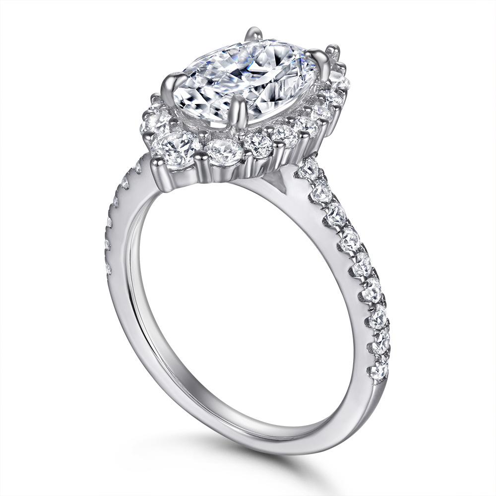 Lindon Classic 925 Sterling Silver  Zircon Ring Ladies Jewelry Wedding Promise Party Gift