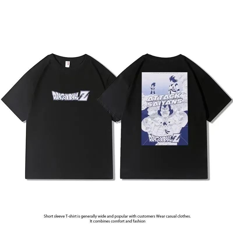 Dragon Ball Joint Surrounding 2025 Summer New Cotton Shortsleeved Animation Wukong Casual Loose Tshirt Ins Shortsleeved Top