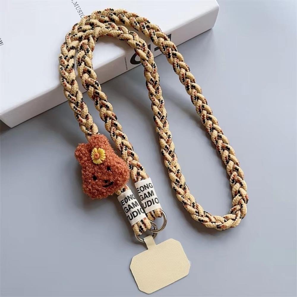 Anti-Verlust-Handy-Lanyard Gewebte Hängende Ornamente Outdoor-Umhänge-Nackenband Damen-Gürtel