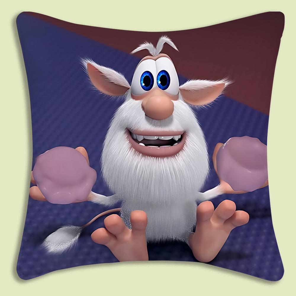 Cartoon B-Booba Funny Cute Pillow Covers Cartoon Sofa Decorative Home Double-Sided Printing Short Plush Cute Cushion Cover