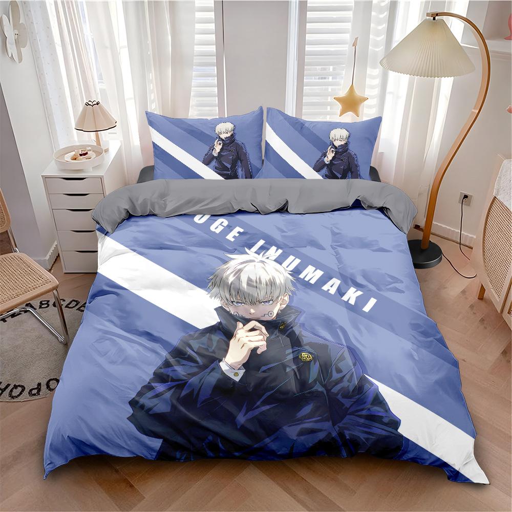 Home Animation Jujutsu Kaisen Bedding set Satoru Gojo Duvet Cover Soft Quilt Cover and Pillowcas for Teens SingleDoubleQueenKing