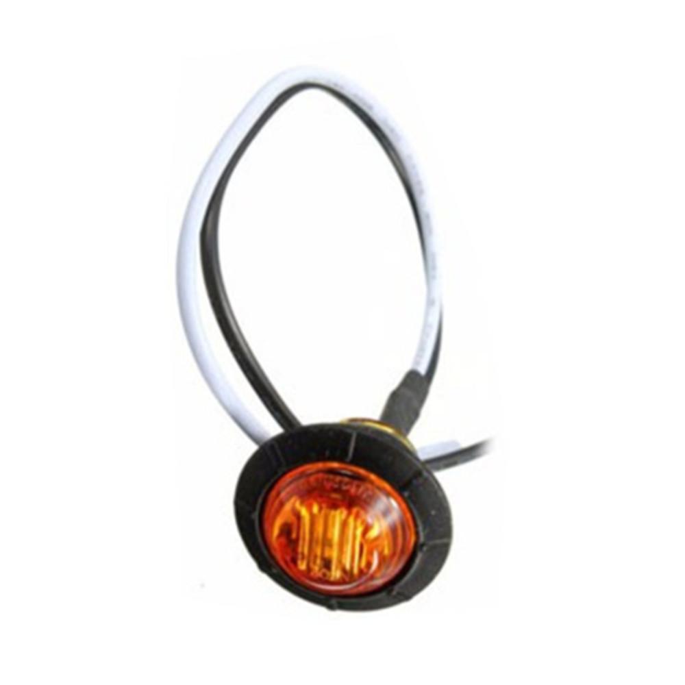 

1 шт., 12 В/24 В, круглые светодиодные боковые габаритные огни прицепа, семафор, желтый, белый, красный для грузовиков, габаритные огни, указатель поворота для грузовиков жёлтый