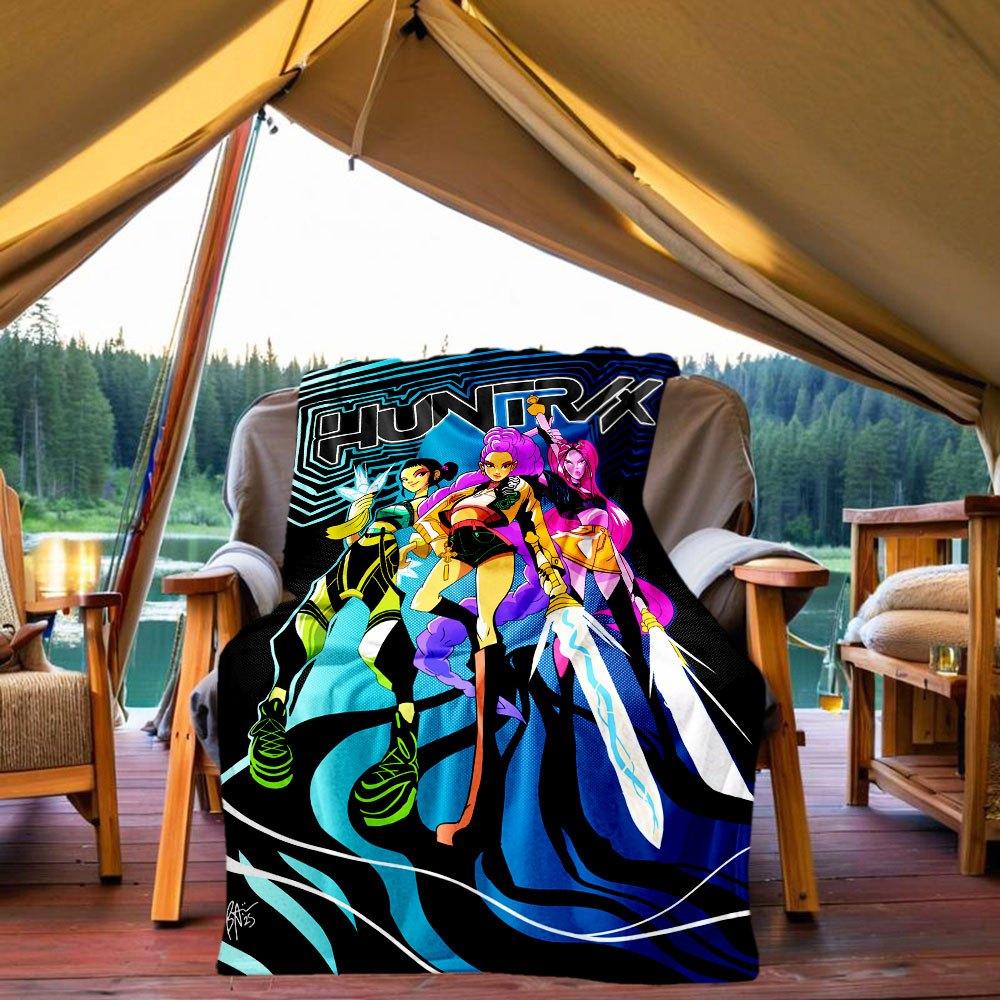 HUNTRX: The Ultimate Action Figure Collection Blanket Lightweight Flannel Throw Blanket for Sofa, Bed, Travel, Camping, Livingroom, Office, 130x150cm