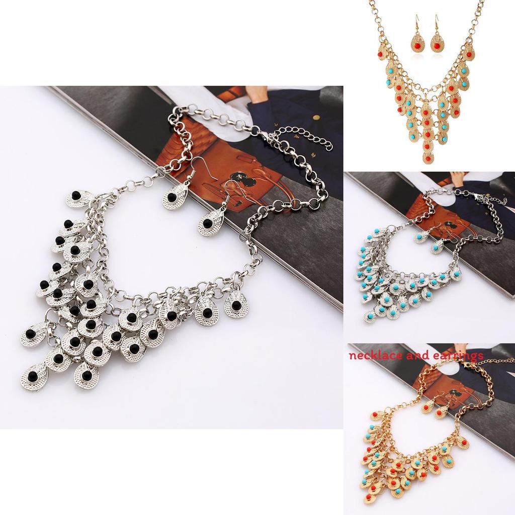 Ethnic Style Multi Layer Design Simulation Gemstone Decoration Women Necklace For Daily Use