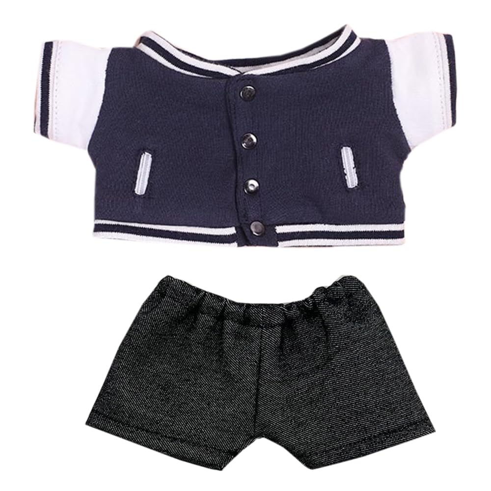 niannyyhouse 20 см Плюшевая игрушка с нарядом, Бейсбольная майка, Джинсы и Аксессуары (Темно-синий)