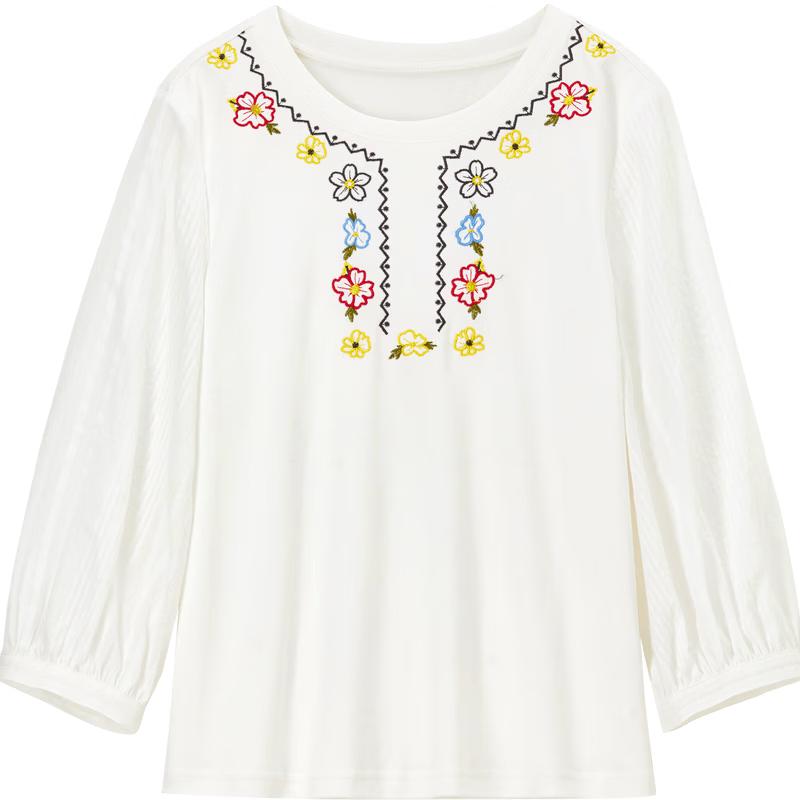 Women's Bohemian Embroidered Cotton T-shirt