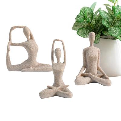 Yoga Pose Statue 3 Stück Harz Yoga Skulpturen Meditierendes Yoga Dekor Handwerk Tischplatte Abstrakte Dekoration Heimdekoration Ornamente Skulptur
