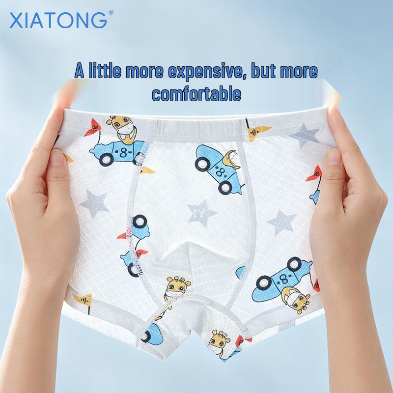 Super Thin Ice Silk Boys' Boxer Briefs - Cool & Breathable Mesh for Ages 3-12