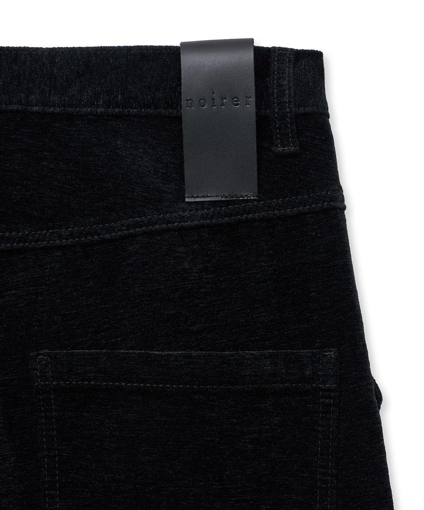 NOIRER Velvet Texture Wide Denim Pants (Black)