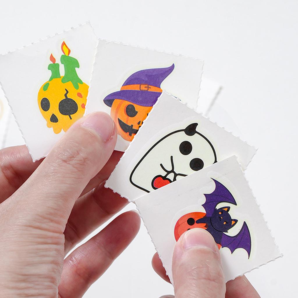 2pcs Luminous Halloween Tattoo Stickers Cartoon Spider Pumpkin Bat Paster Waterproof Glow In Dark Body Face Art Party Supplies