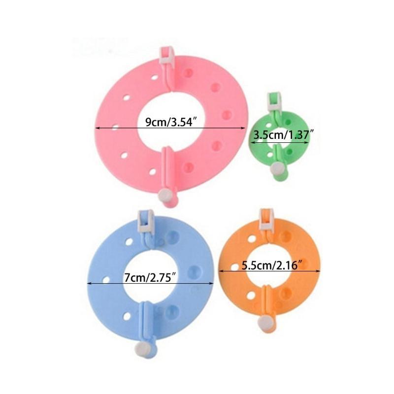 Fluff Ball Bobble Weavers Craft Knitting Wool Tool 4 Size Pompoms Maker Tool Set