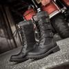 Luxury Men's Shoes Fashion Motorcycle Boots Outdoors High-top Lace Up Men's Boots British Comfortable Hiking Shoes Botas Hombre
