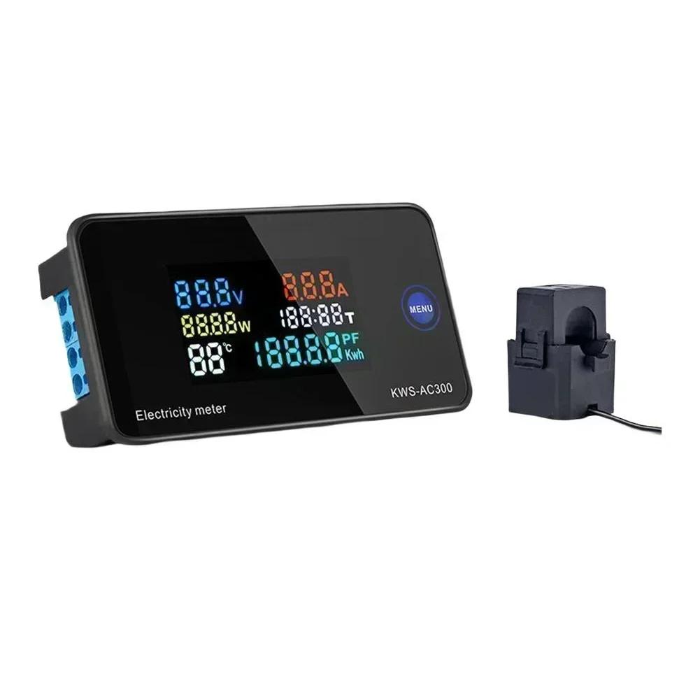KWS-AC300 Digital Voltmeter, AC 50-300V, Voltmeter, Amperemeter, LED Color Display, Power Meter (with Reset Function) Tools