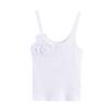 Zbzr Spring New Women clothes Western Style Fashion Flower Rib round Neck Sling Top 5644859 250