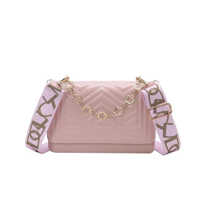 ashion temperament simple small bag women's new fashion women's bag autumn and winter wide shoulder strap trendy shoulder messenger bag