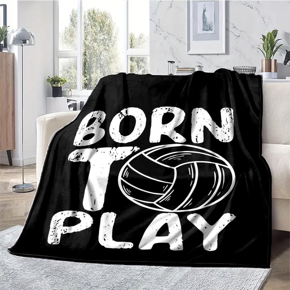 Volleyball Theme Printed Blanket - Perfect for Couch, Bed, Travel & Outdoor Use | Machine Washable, Cozy & Durable.