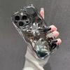 Electroplated silver lily for iPhone17PROMAX mobile phone case silver three-dimensional wave flower apple 16 soft case