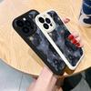 Leather Pattern Apple 17 Mobile Phone Protective Case Personalized Camellia iPhone16promax All-inclusive 13mini Soft Silicone