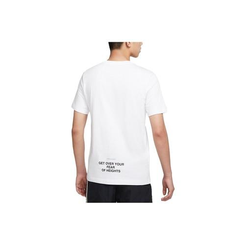 Nike large logo printed American-style short-sleeve T-shirt for men white