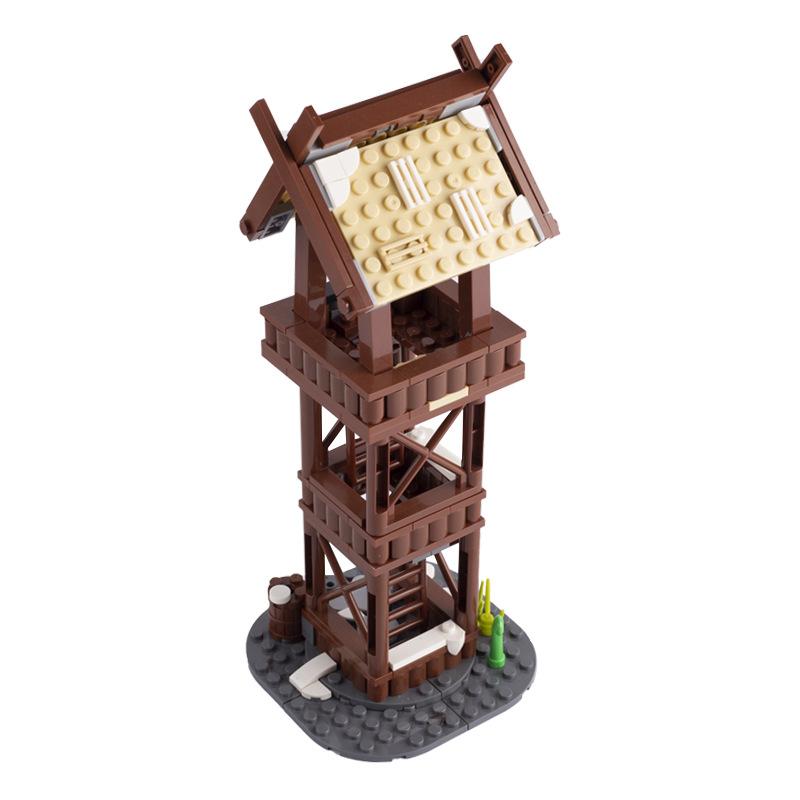 Medieval Military Scene Siege Hammer Arrow Tower Sentry Man Roman Soldier Small Particle Building Block Toy