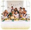 Disposable Tablecloth FOR a White Foil Table With Gold Confetti, Large 137x274 Cm