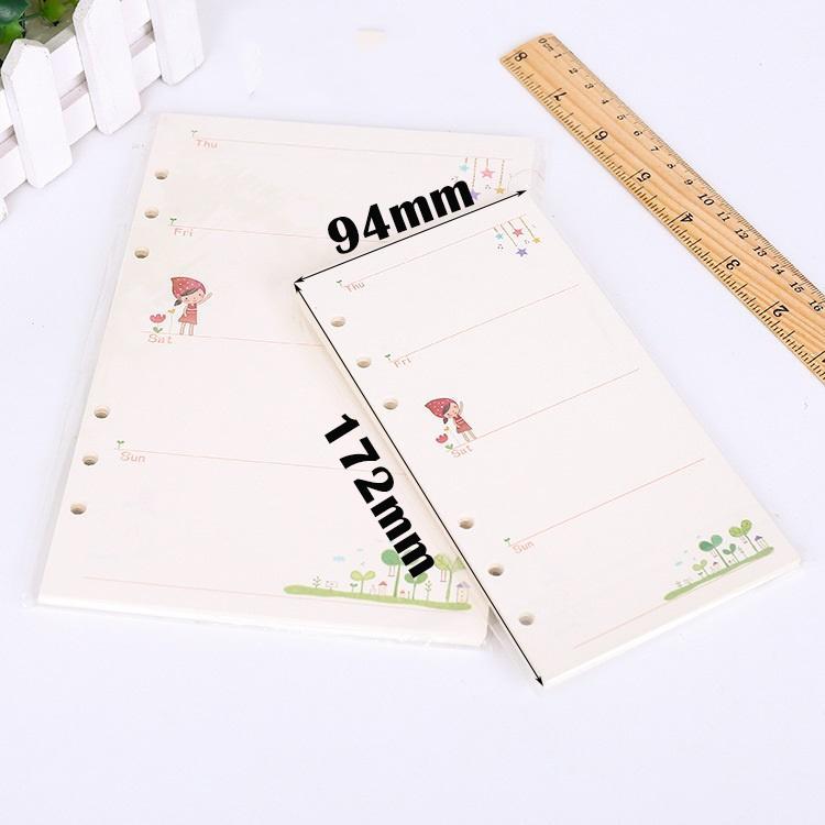 A6 Loose Leaf Notebook Paper Refill Spiral Binder Inner Page Filler Weekly Monthly Schedule Notes Printing Stationery Office School