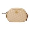Kira Antique Gold Metal Double T Logo Zipper Closure Leather Shoulder Crossbody Bag Small Women Bags Nude-Pink 90450-288