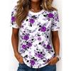 Women's T Shirt Print Floral Graphic Plants Bohemia Hawaiian Stylish Short Sleeve Crew Neck Long Tops Summer