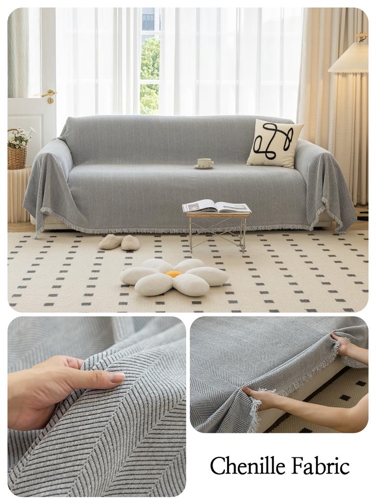 YanYangTian Chenille Sofa Towel for Living Room French Style Home Decoration Sofa Cover Couch Cover Tassel Edge Waffle Cushion