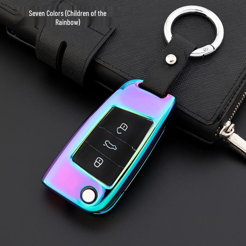 Fits Volkswagen New Passat 2017/18, Magotan B8, Tiguan L; Genuine Leather Car Key Cover