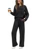 2025 Women's Autumn/Winter Set: Long Sleeve Top & Elastic Waist Wide Leg Pants