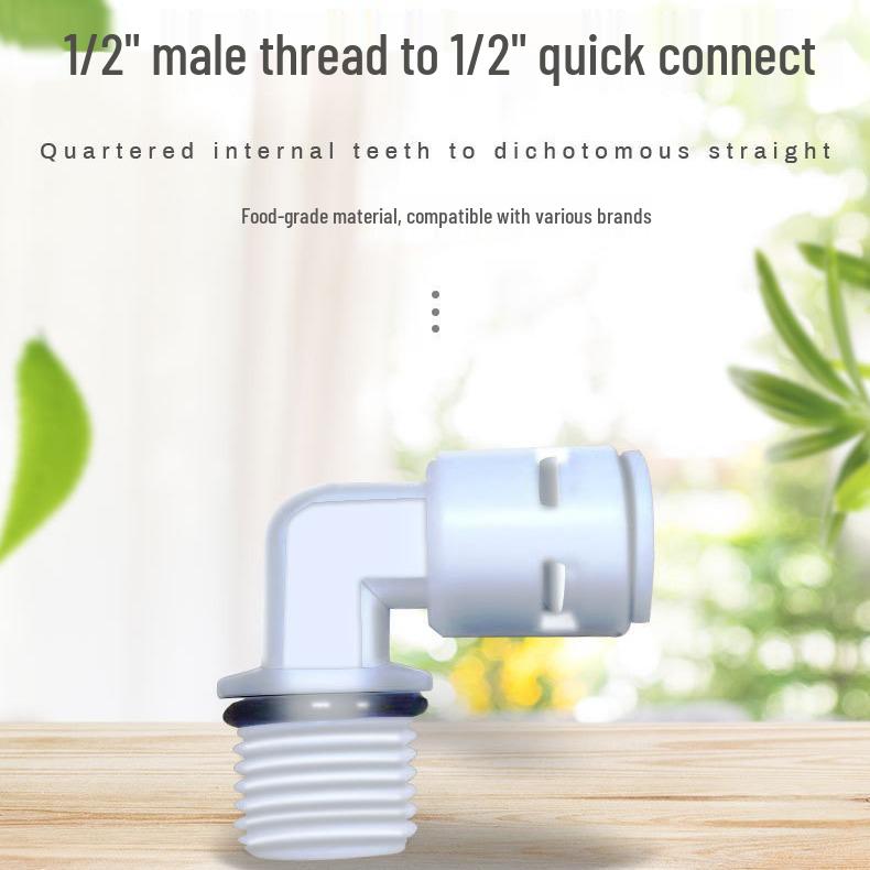 2-Point Quick Connect Water Purifier Elbow & Straight Male Thread PE Pipe Connector