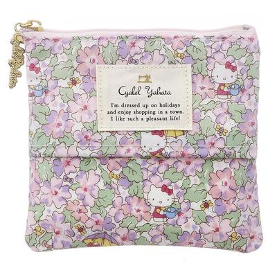 Hello Kitty Estampa Liberty Lenço Feito em Lenço Lenço Mini Cosmético Floral Fofo para Personagens Sanrio Meadow Pouch, Japão, Porta-lenços, Estojo, Bolsa,