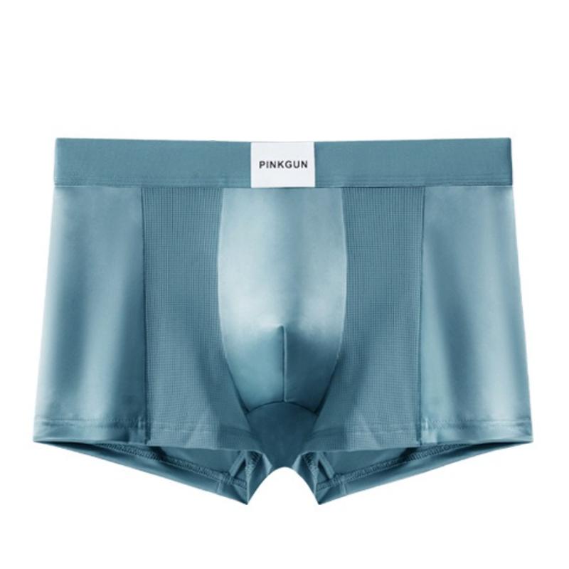

Мужское нижнее белье Боксеры Ледяной шелк Бесшовные Боксеры Сетка Мягкие Дышащие Шорты Нижнее белье 2XL синий