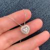 Simple Female Necklace S Sterling Silver Crystal Zircon Hollow Heart Pendant Necklace for Women Length 45CM Trendy