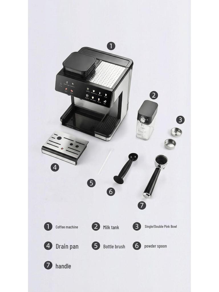 Dual Boiler Coffee Machine with Grinder, Digital Display & Dual Extraction, for Home & Office