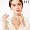 14K Gold Chain One-Touch Earrings (Gold Pin) ELGPEE358