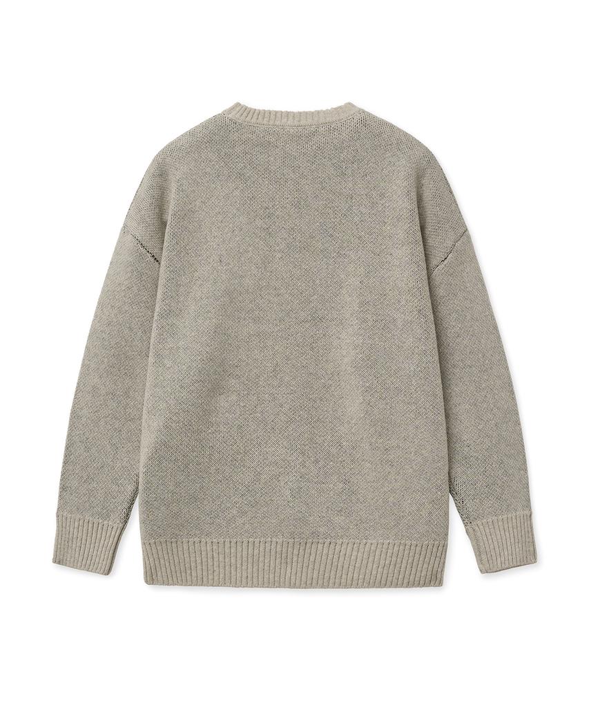 STANDARDERROR 87-Stan191 Art Lettering Oversized Jacquard Knit Gray