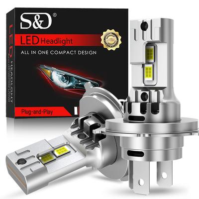 2 pezzi Canbus H4 LED lampadine per fari abbaglianti anabbaglianti 30000LM luci per auto e moto 24 pezzi 3570 CSP Turbo LED diodi lampade per fari auto e moto 12V 6500K