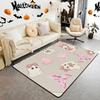 Halloween Bats Area Rug 3x5, Boho Vintage Floral Rugs for Living Room Gothic Damask Washable Rug, Antique Decor Goth Silhouette Dark Shadows