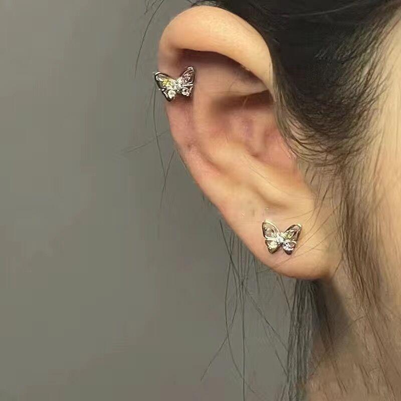 

Серьги-гвоздики Huazi, серьги-гвоздики с круглыми бриллиантами, ювелирные изделия с отверстиями для ушей Niche