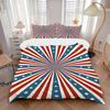 3pcs Blue Red Stars Stripes Bedding Set, Includes 1 Comforter + 2 Pillowcases, Without Pillow Inserts, Soft Comfortable, Lightweight Breatha