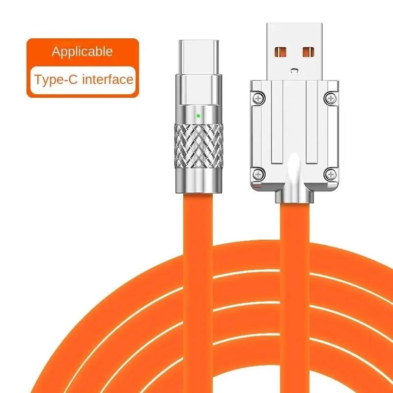 120W 6A Super Fast Charge PD Type C Liquid Silicone Cable 1 Meter Usb Cable USB To USB C Charger Cable For Samsung Xiaomi Huawei